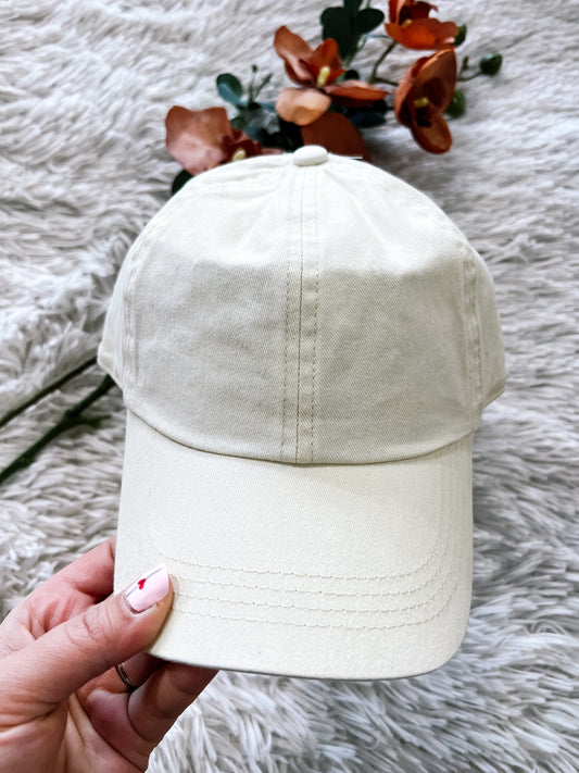 Beige Baseball Cap