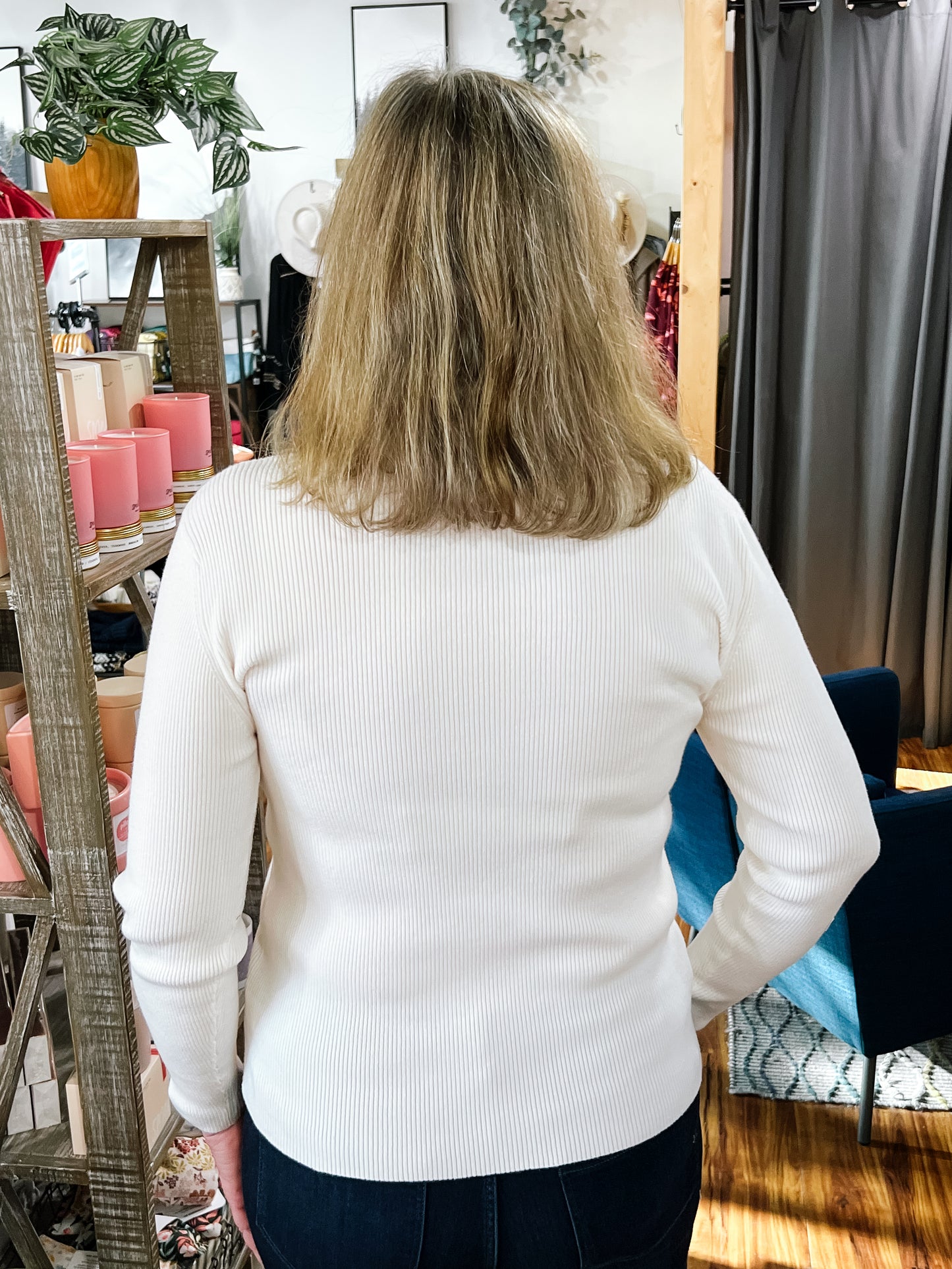 Ivory Ribbed Sweater