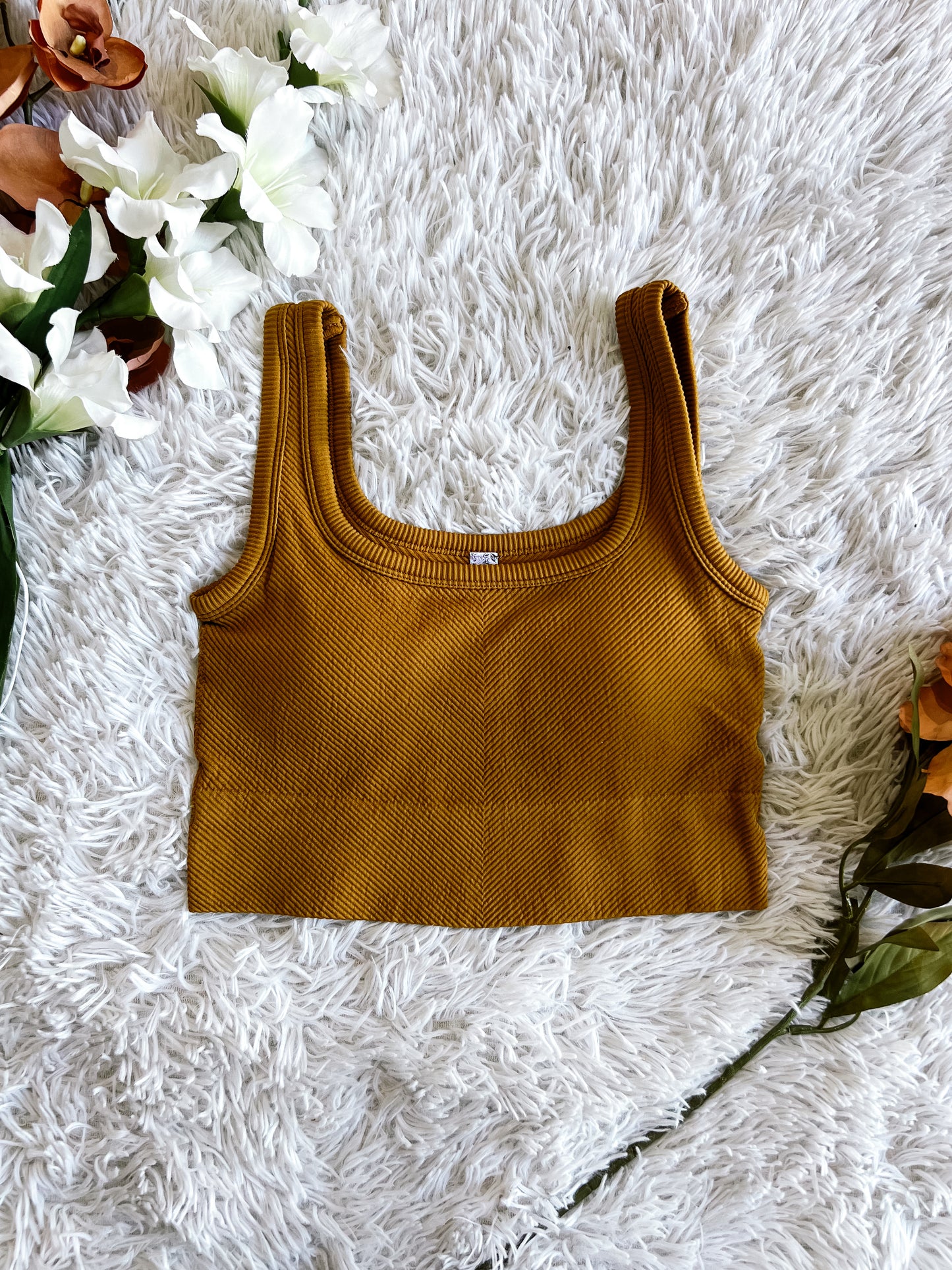 Honey Chevron Ribbed Bralette