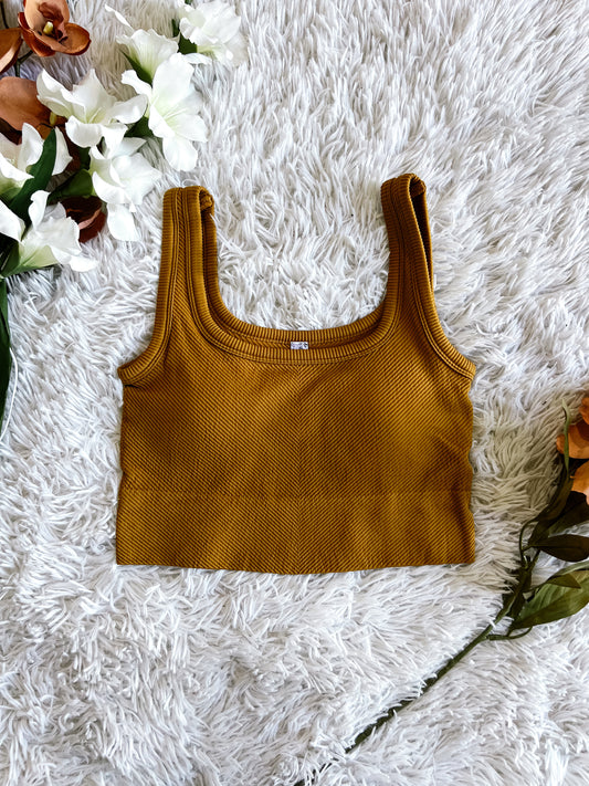 Honey Chevron Ribbed Bralette