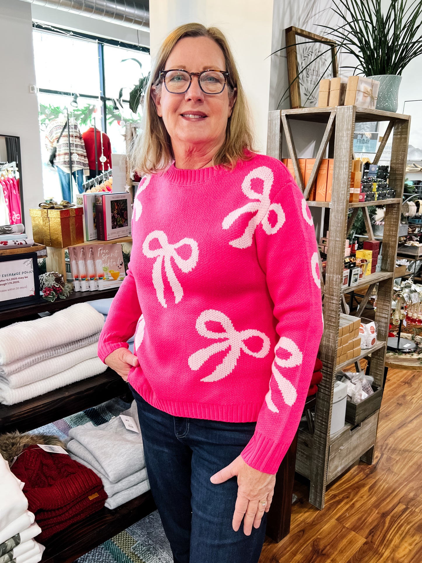 Pink Bow Sweater