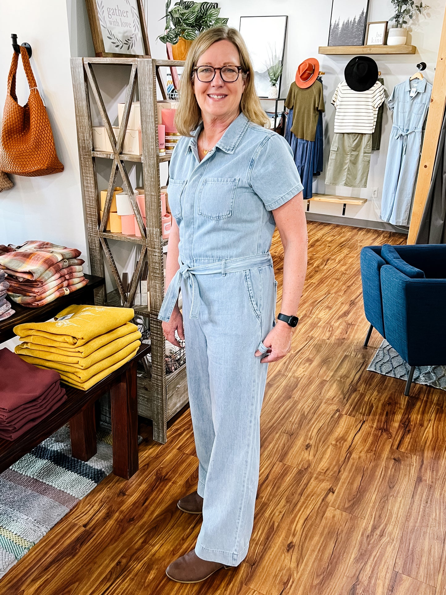 Light Wash Denim Jumpsuit