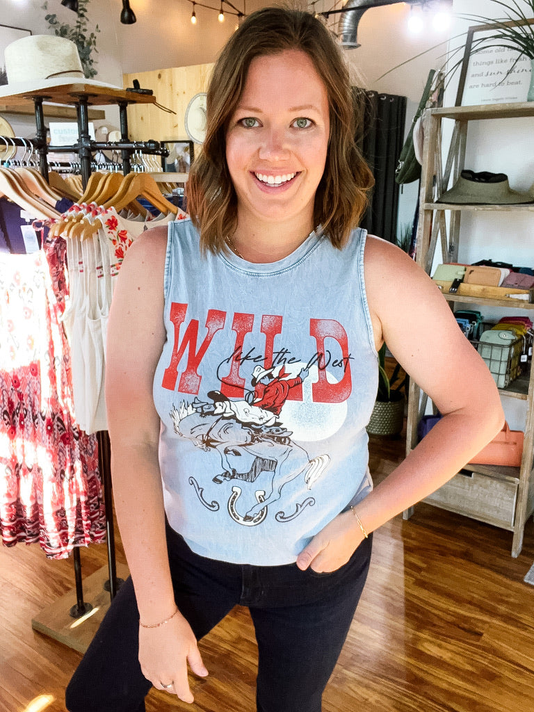 Blue Vintage Wash Wild Tank