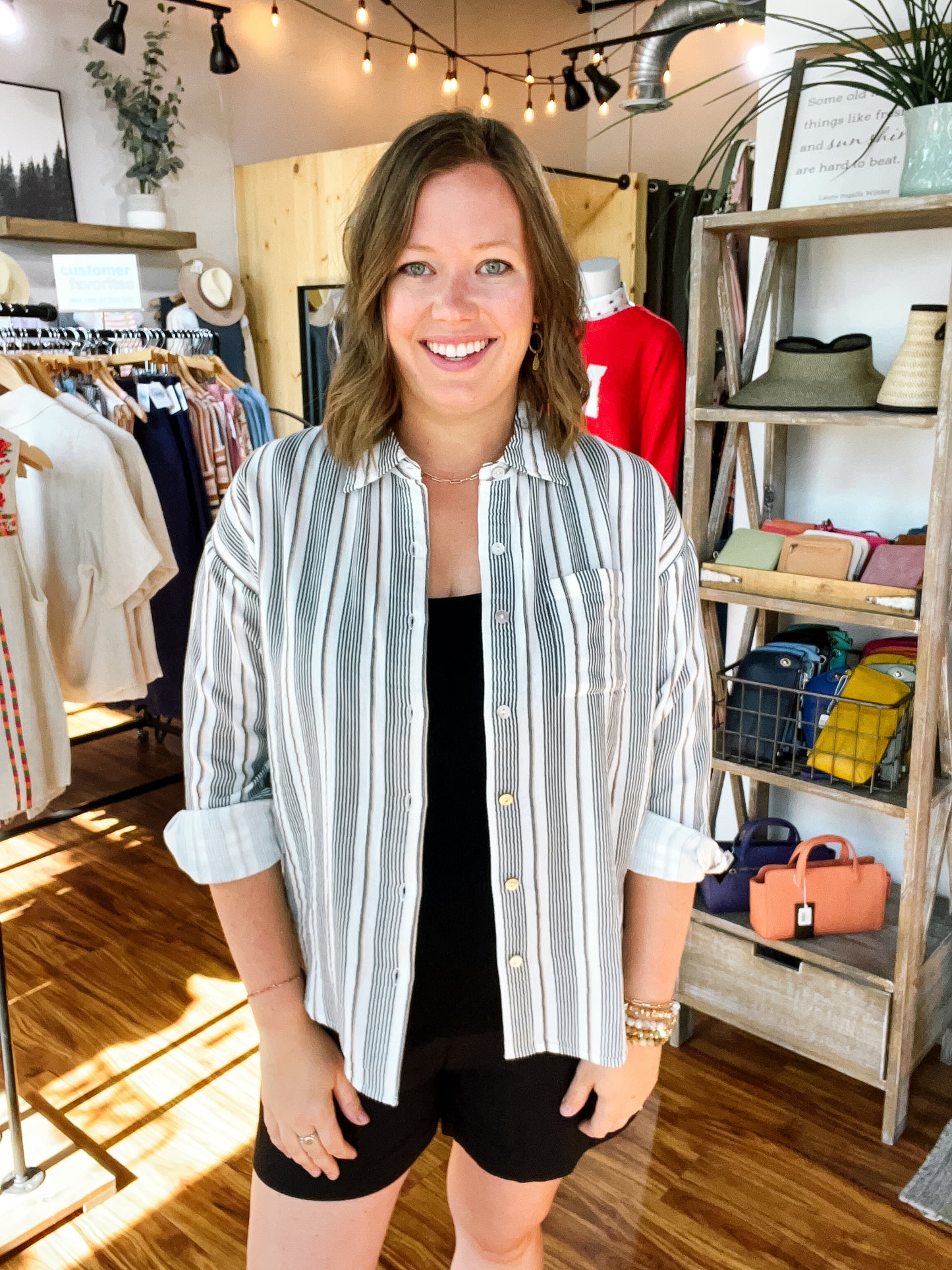 Black & Ivory Stripe Shirt