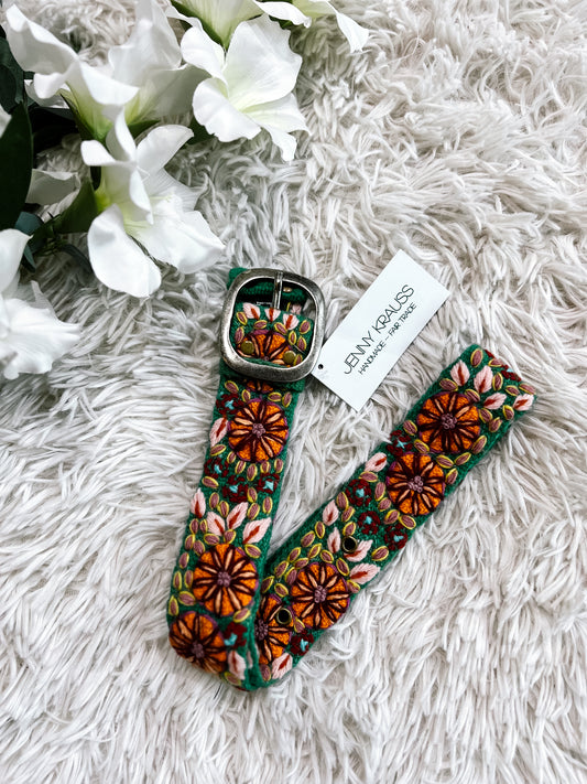 Autumn Sonata Embroidered Wool Belt