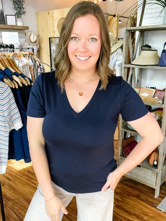 Navy V-Neck T-Shirt