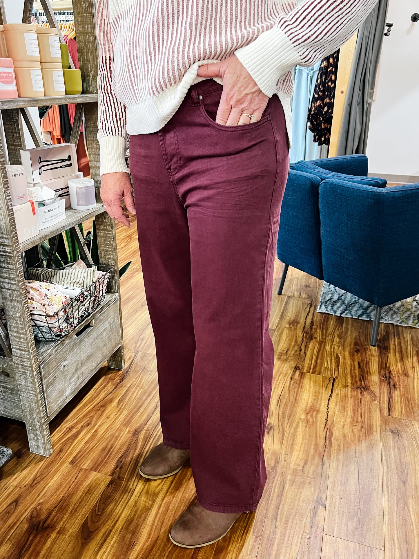 Brooke Plum Wide Leg Pants