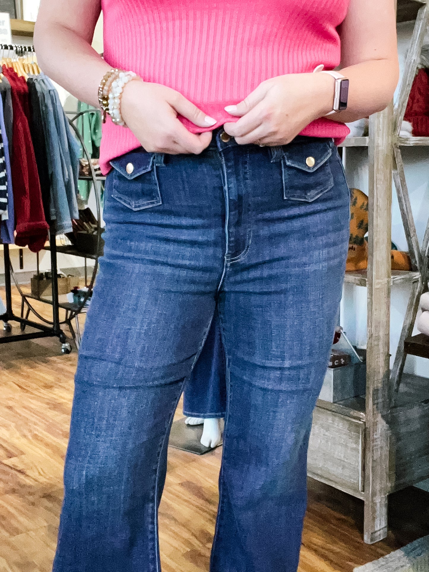 Hannah Moon Light Hi-Rise Flare Jean