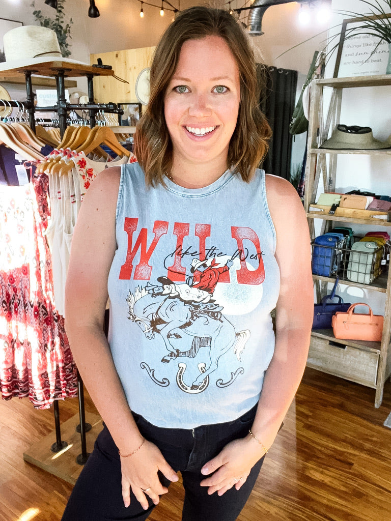 Blue Vintage Wash Wild Tank