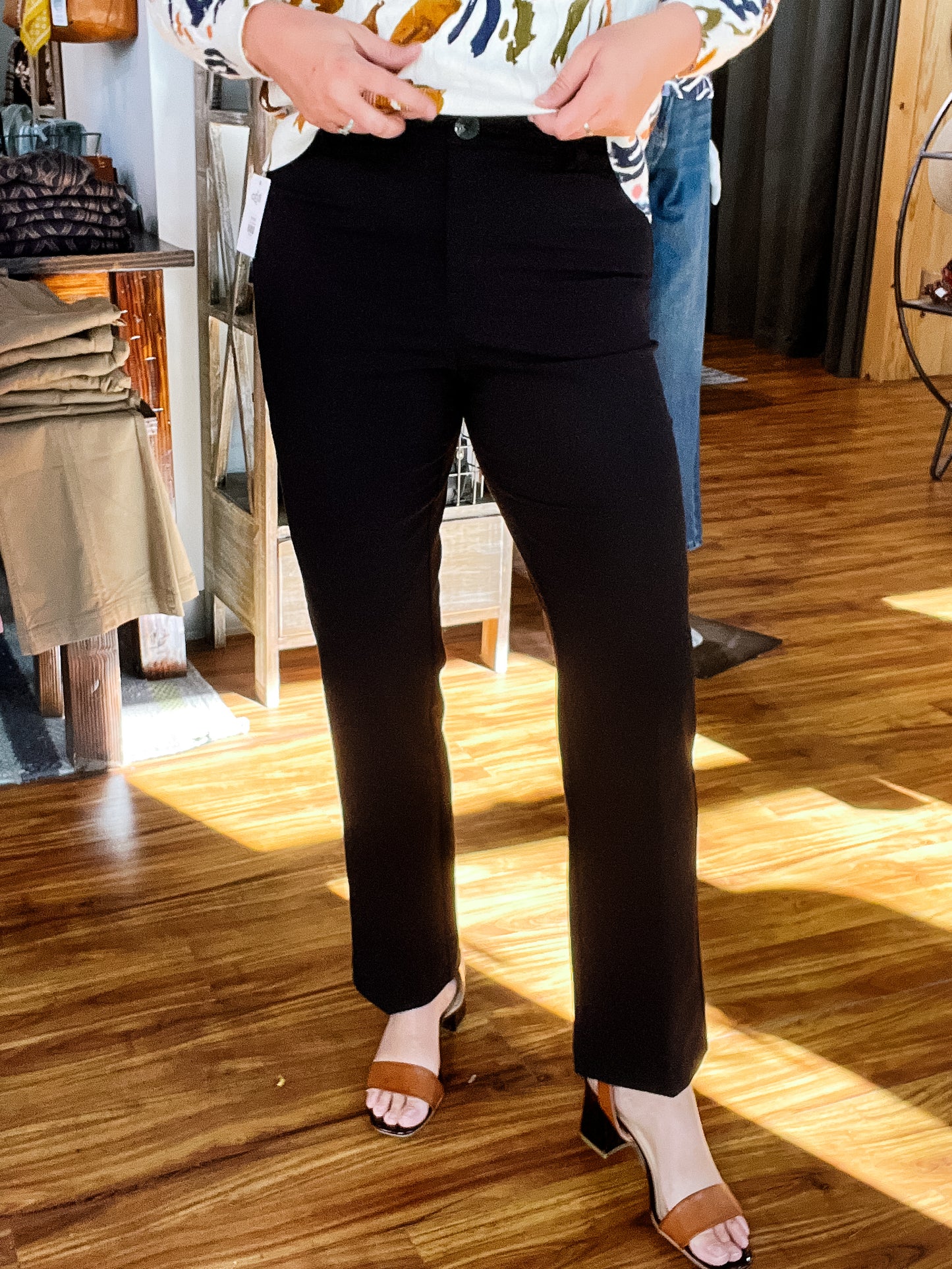 Black Straight Leg Trousers