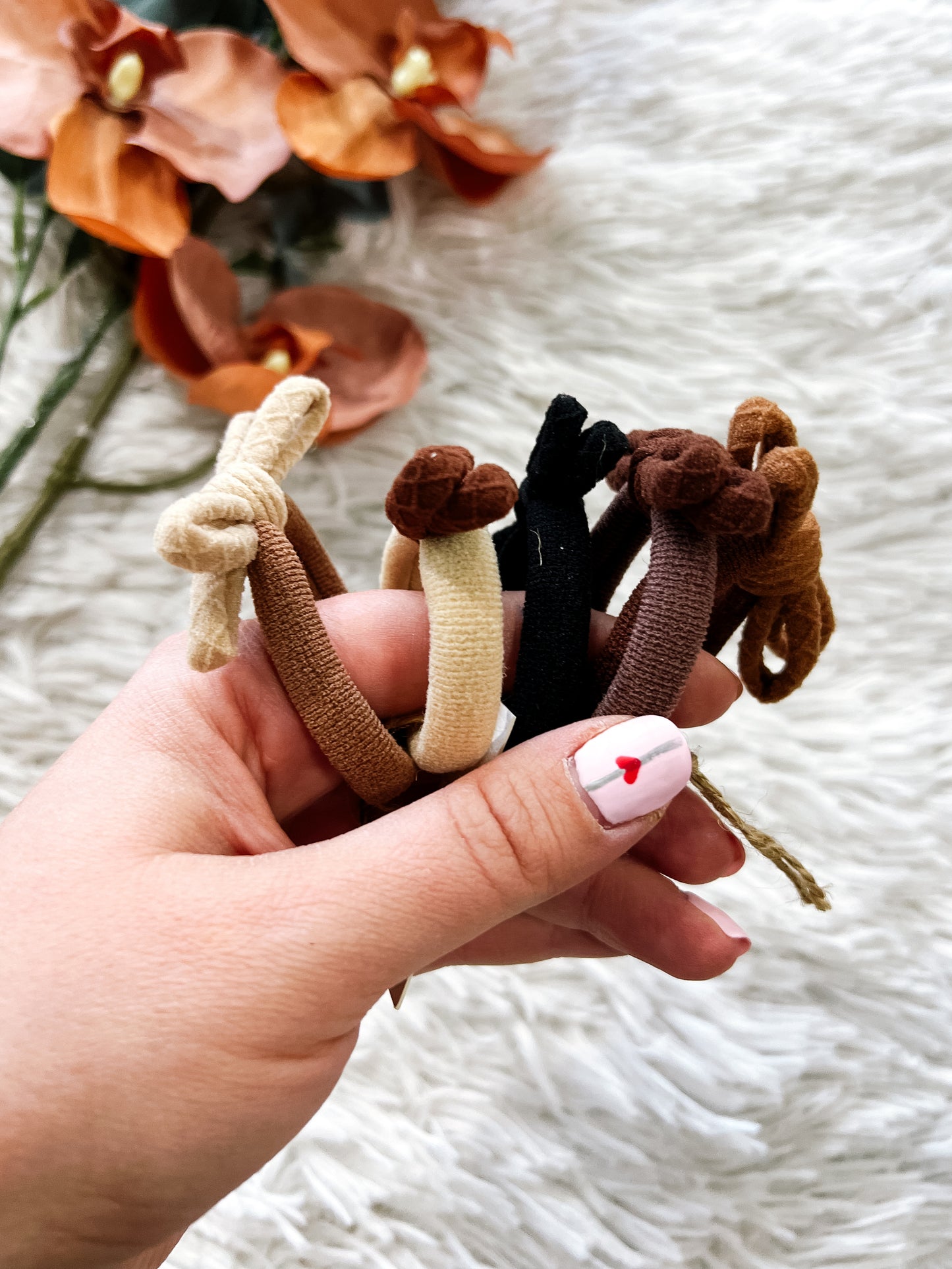 Neutral Bow Hair Ties