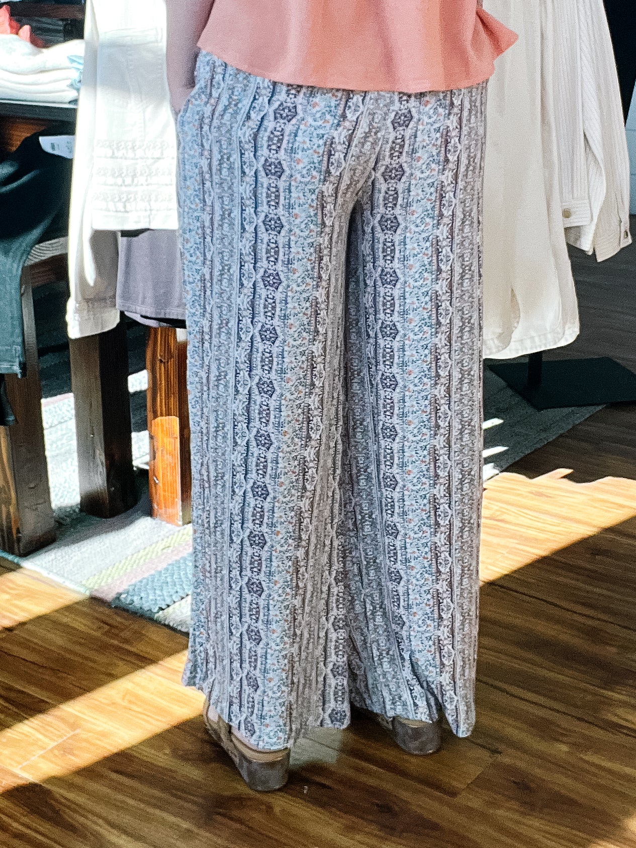 Blue Printed Palazzo Pants