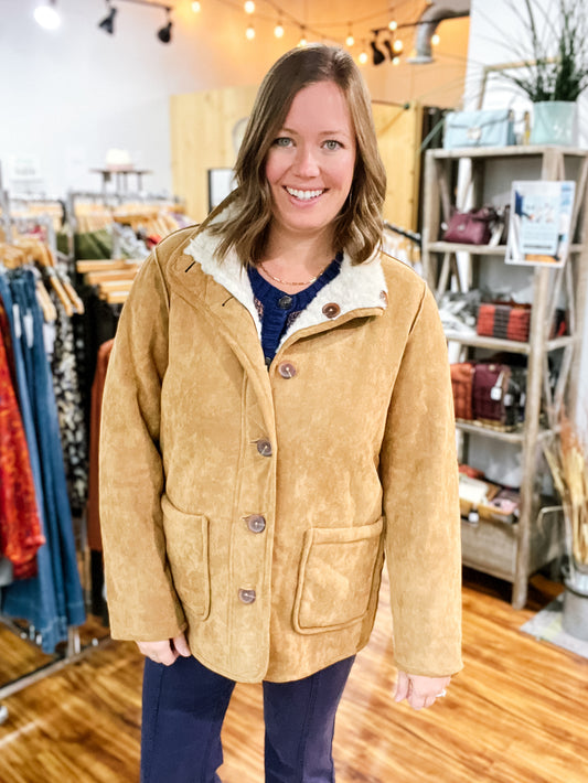 Cream & Tan Reversible Coat