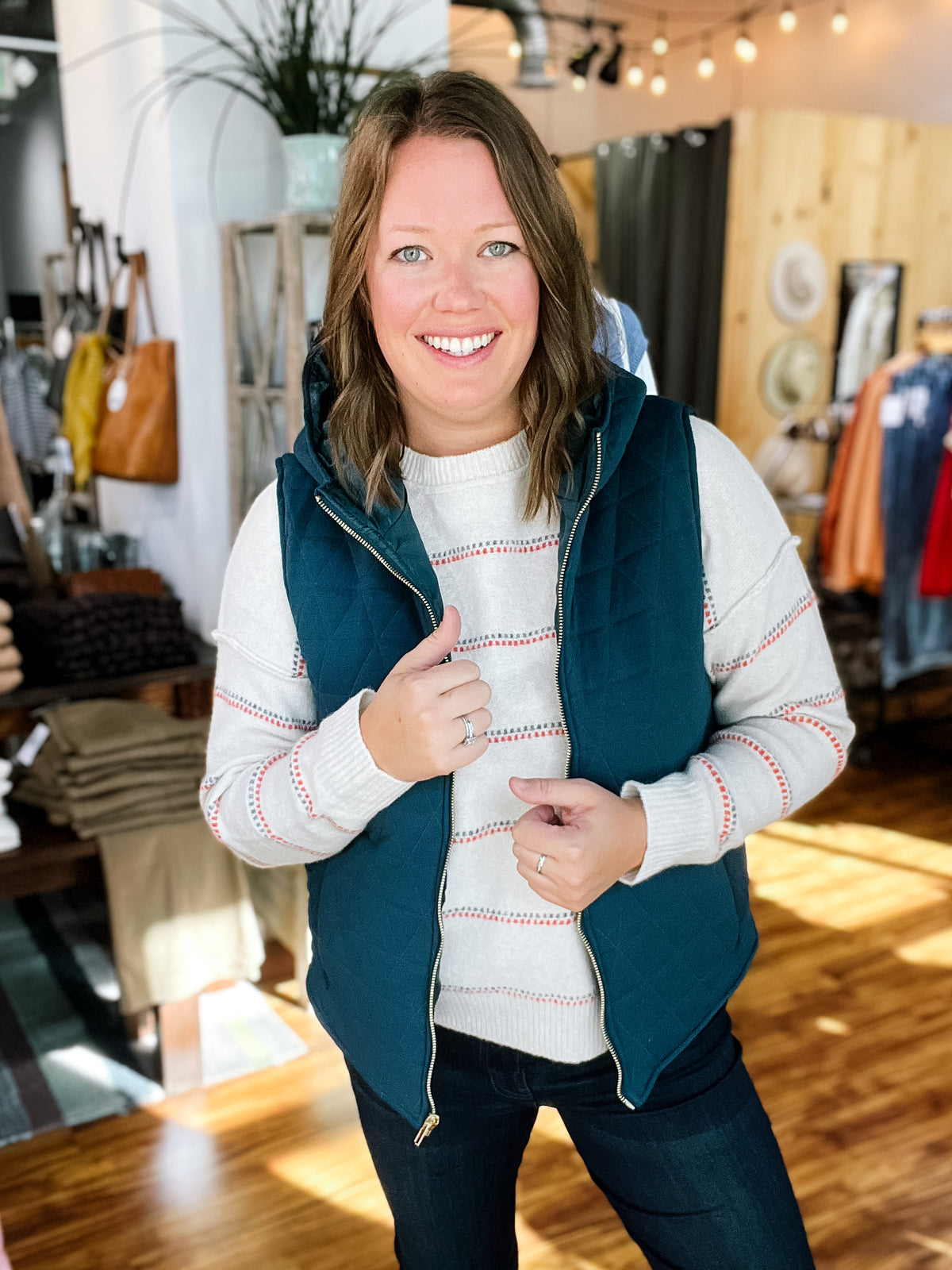 Dark Teal Hooded Vest