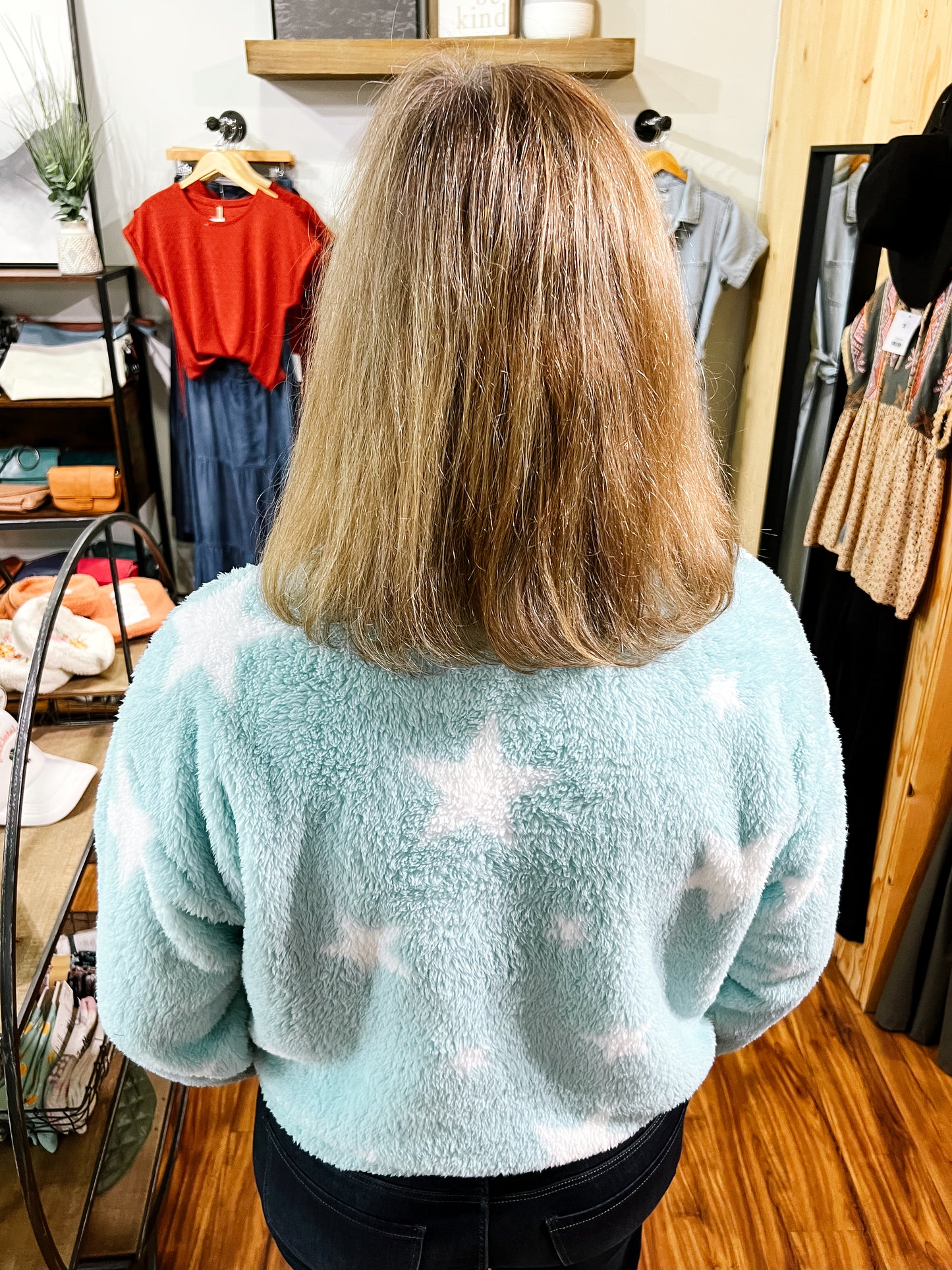 Mint Stars Cozy Jacket