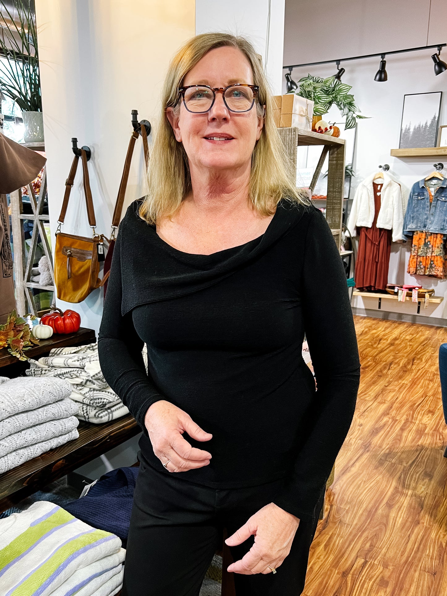 Black Semi Off The Shoulder Top