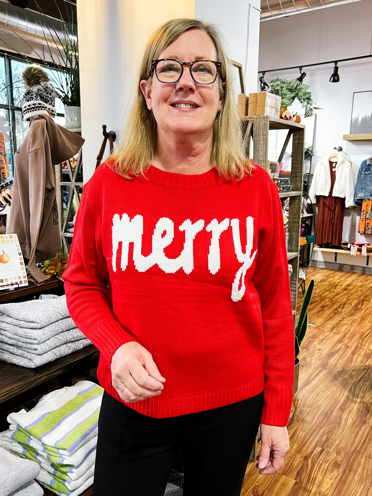 Cherry Red Merry Sweater