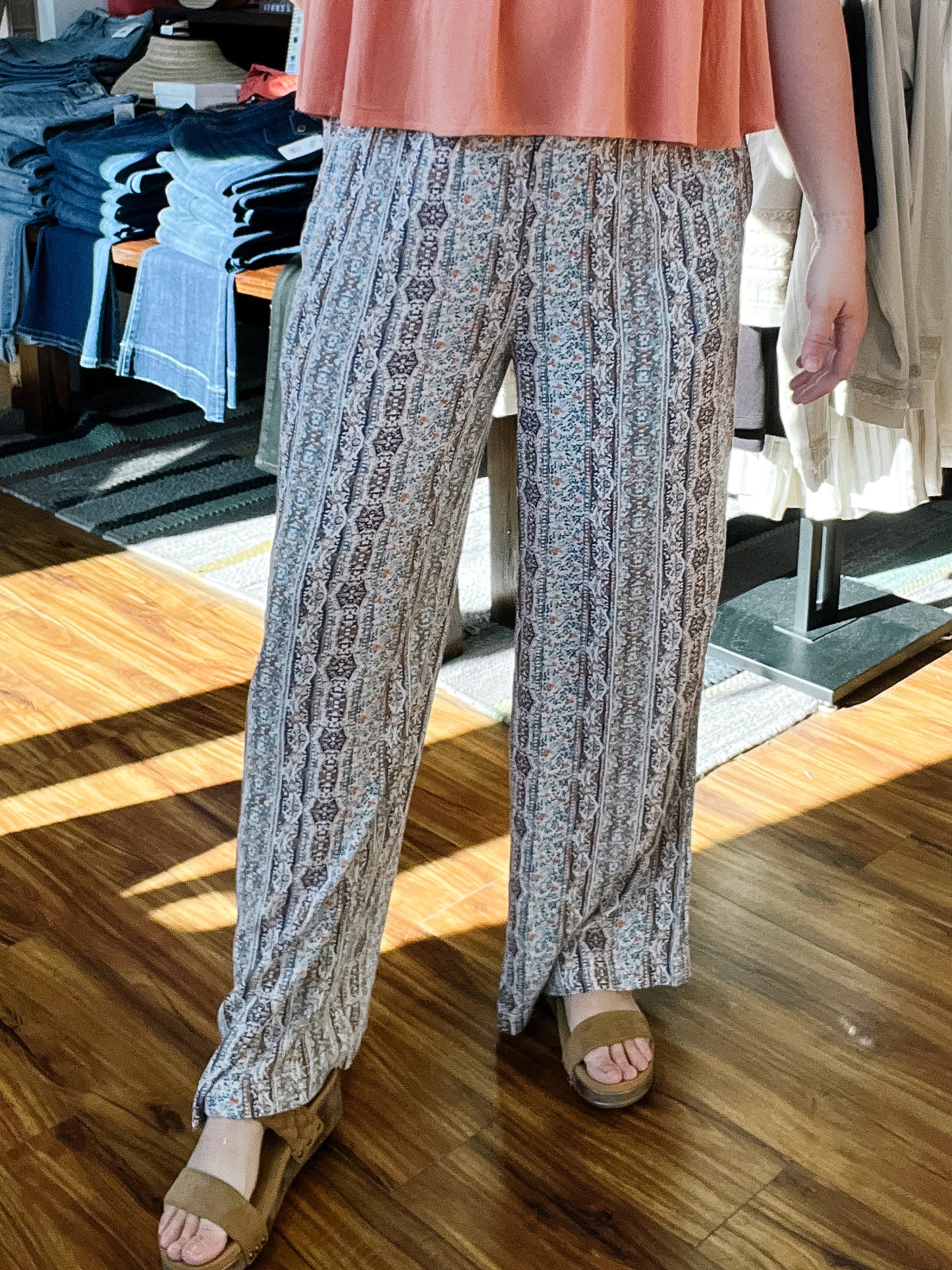 Blue Printed Palazzo Pants