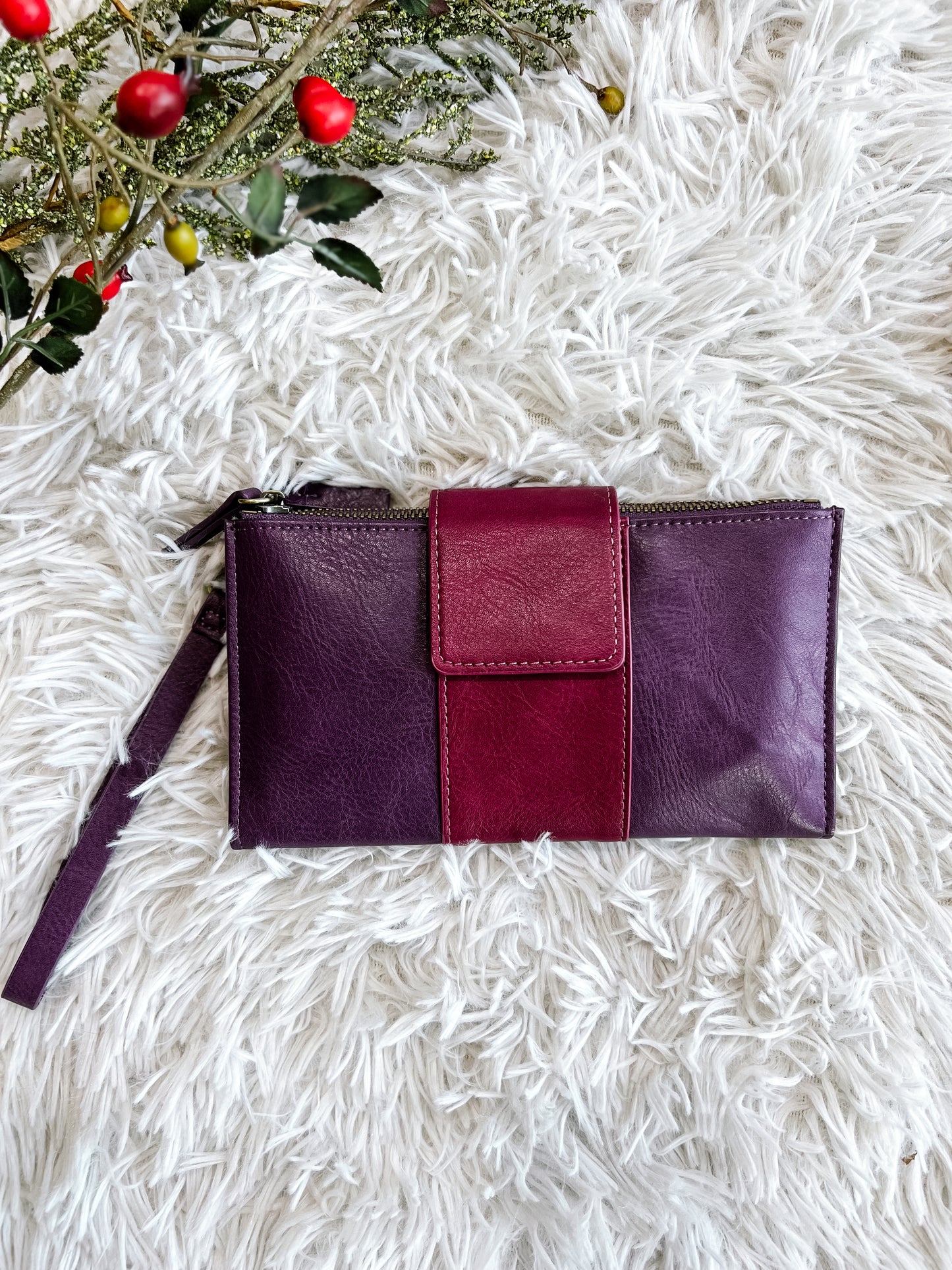 Color Block Wallet Crossbody Purse