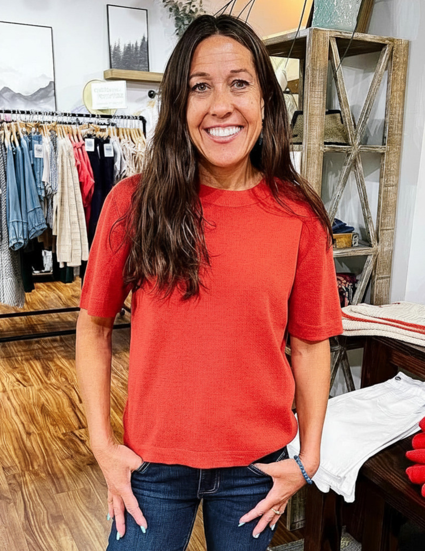 Rust Short Sleeve Sweater