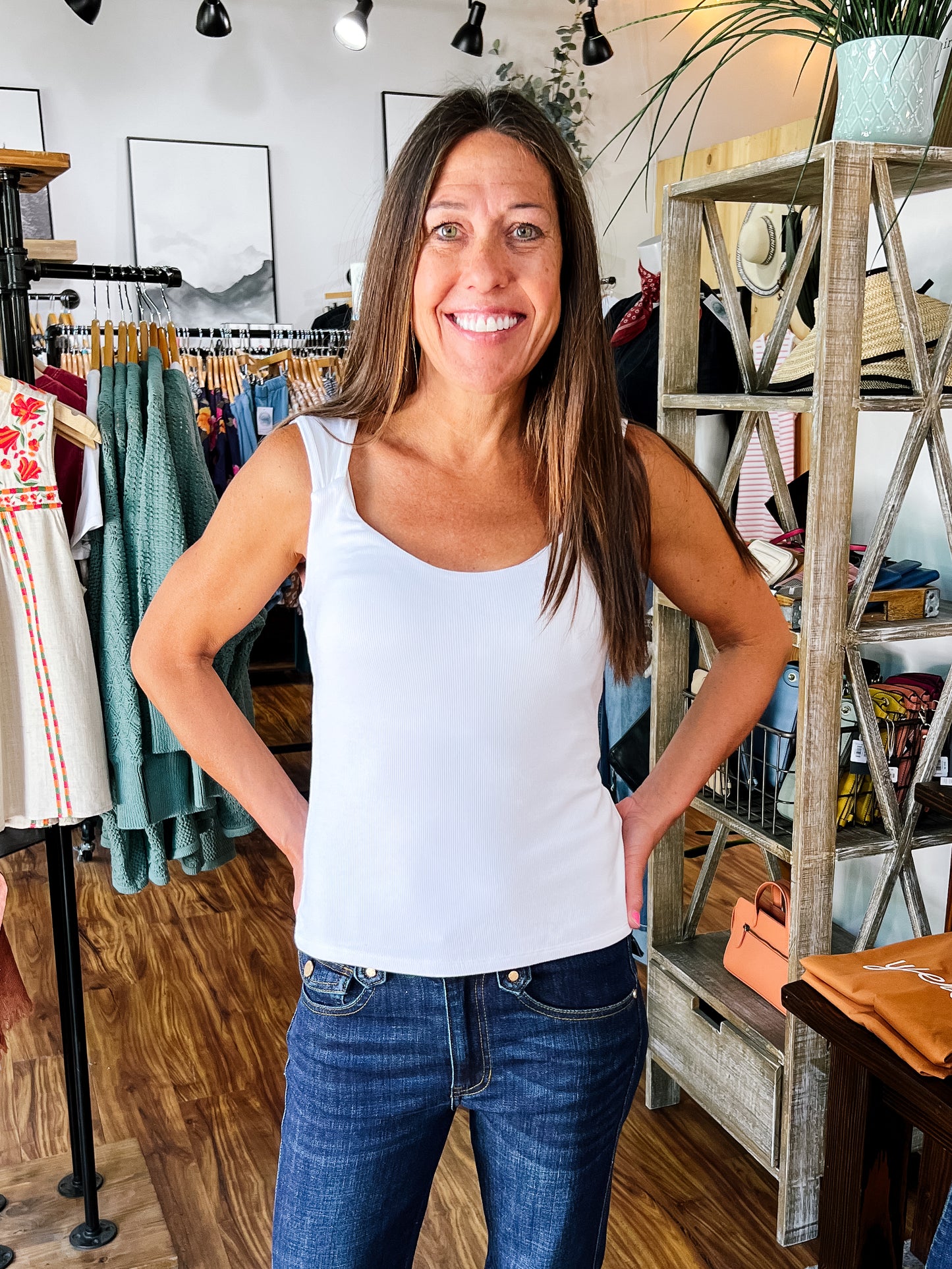 Cream Sleeveless Built In Bra Top