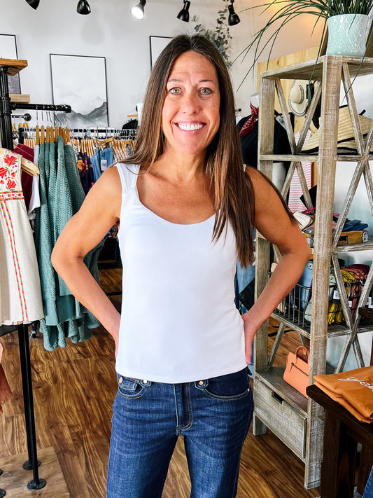Cream Sleeveless Built In Bra Top