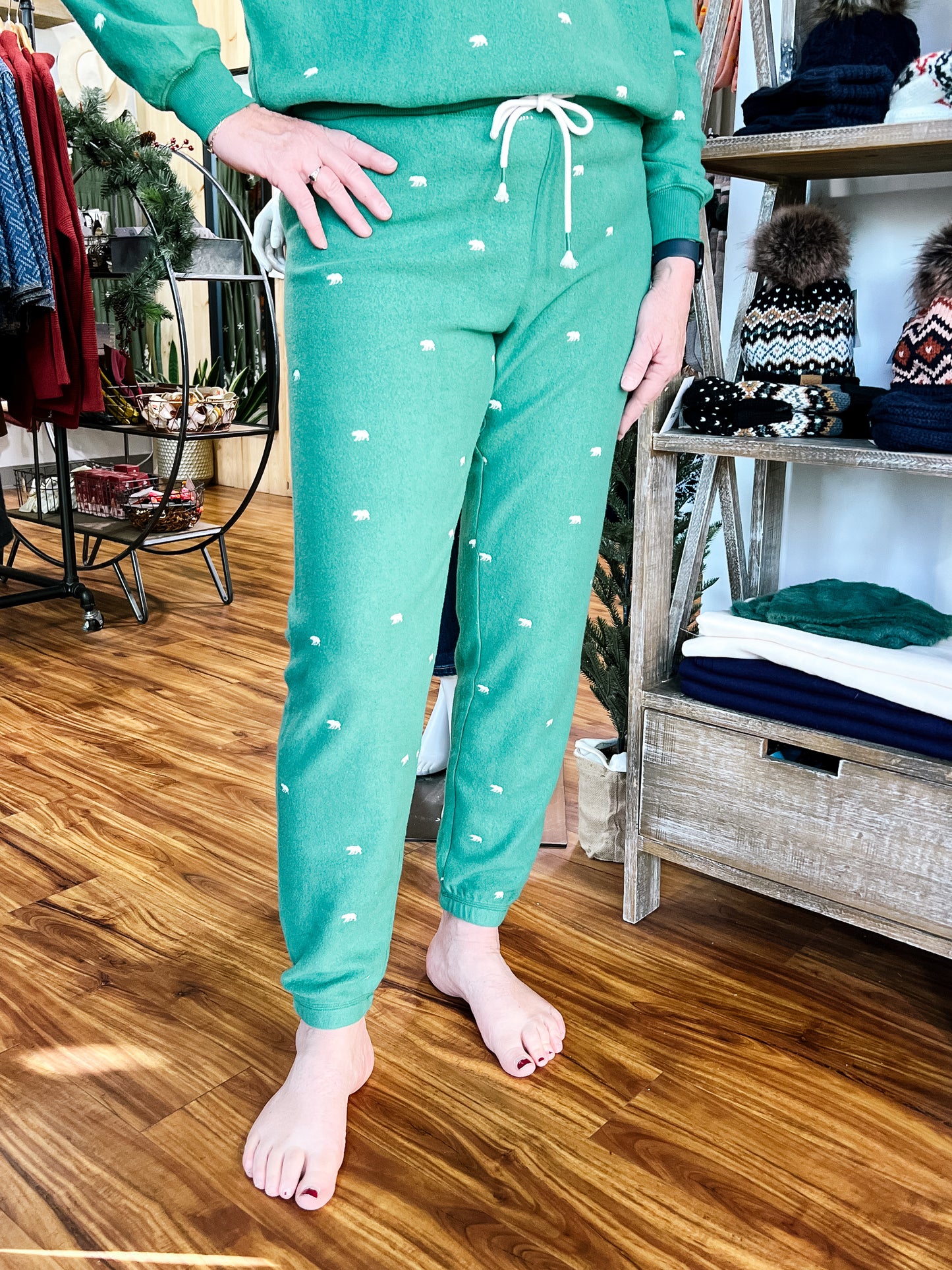 Green Banded Fleece Pant
