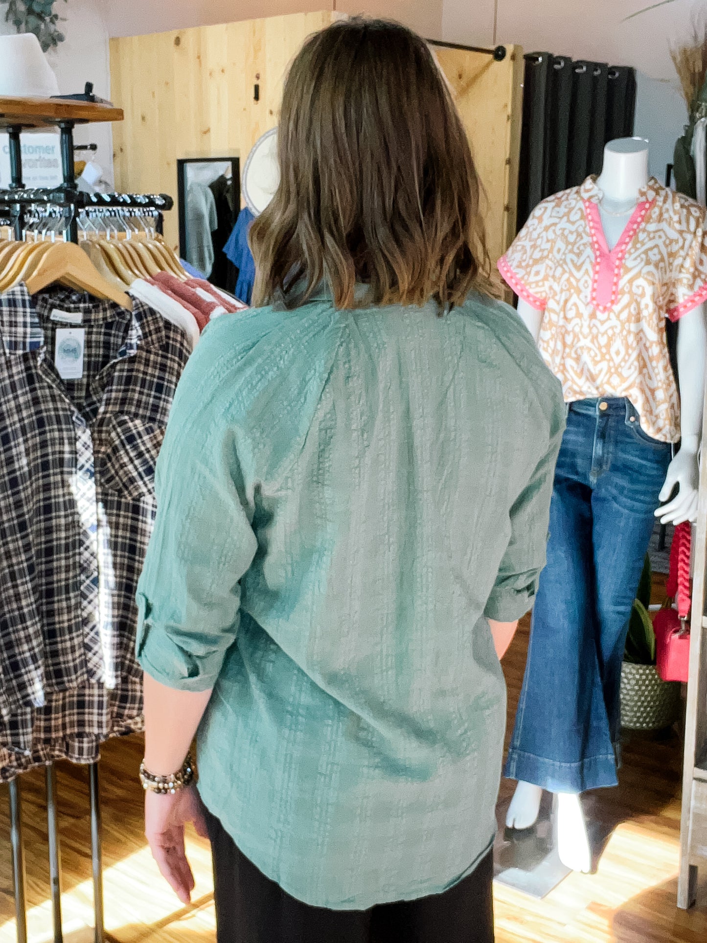 Dusty Olive Long Sleeve Top
