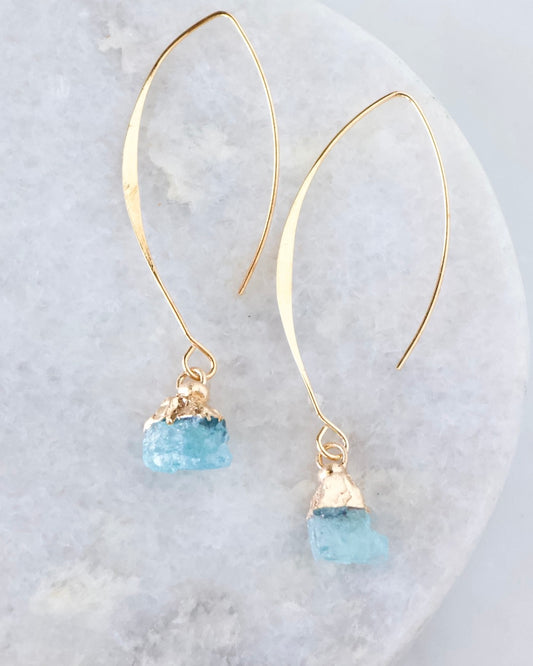 Apatite Nugget Drop Earrings