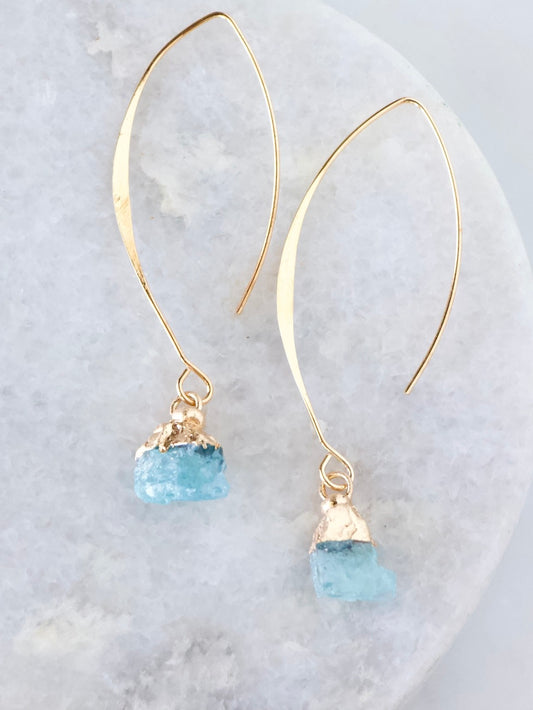 Apatite Nugget Drop Earrings