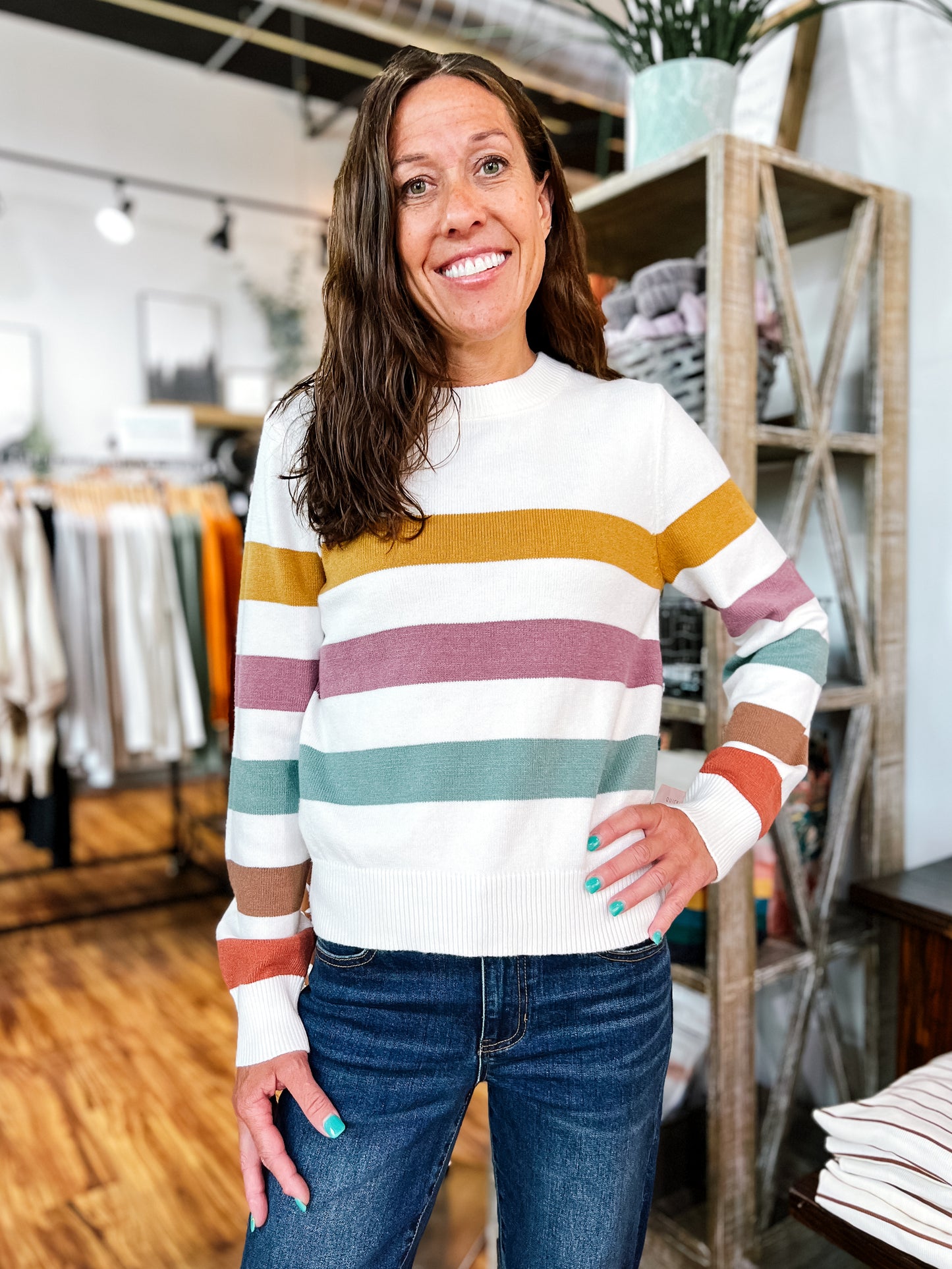 Mustard Multi Stripe Sweater