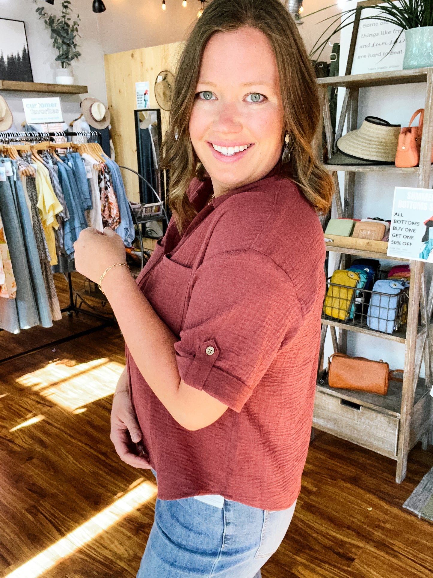 Brick Button Front Shirt