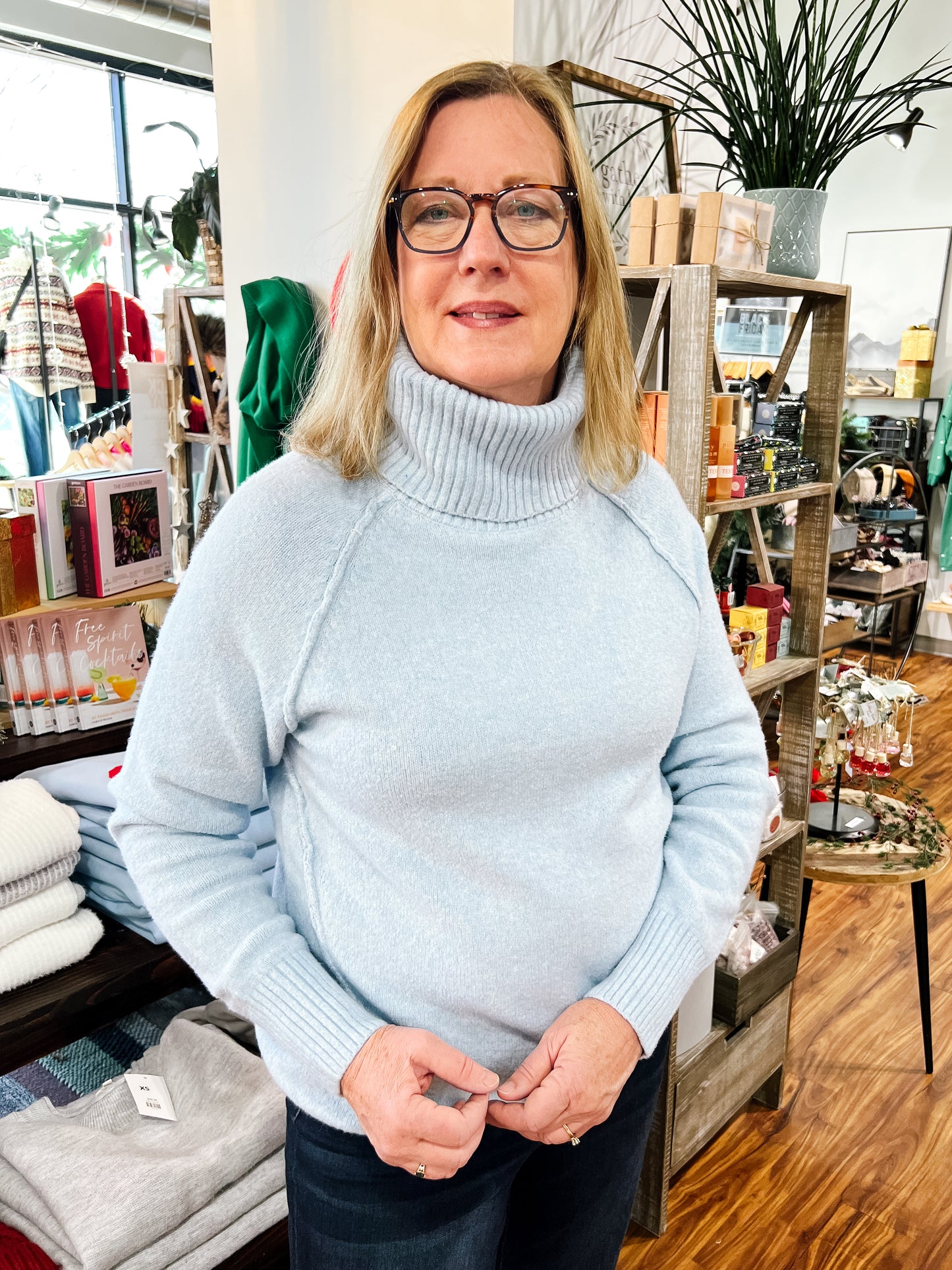 Powder Blue Turtleneck Sweater