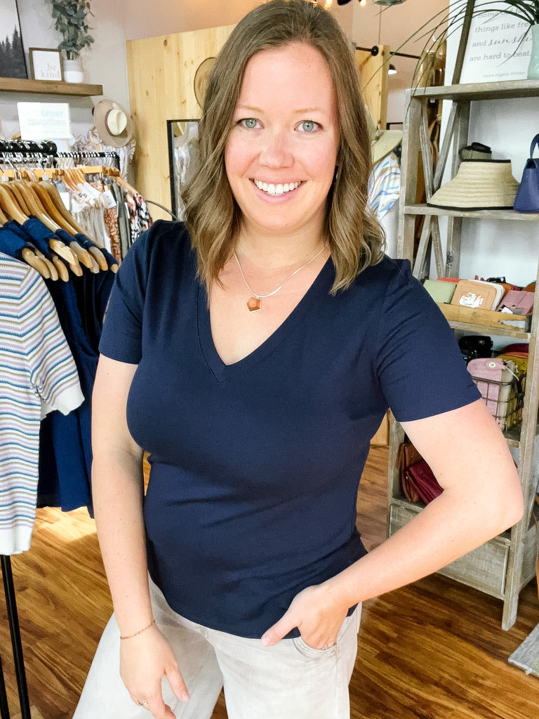 Navy V-Neck T-Shirt