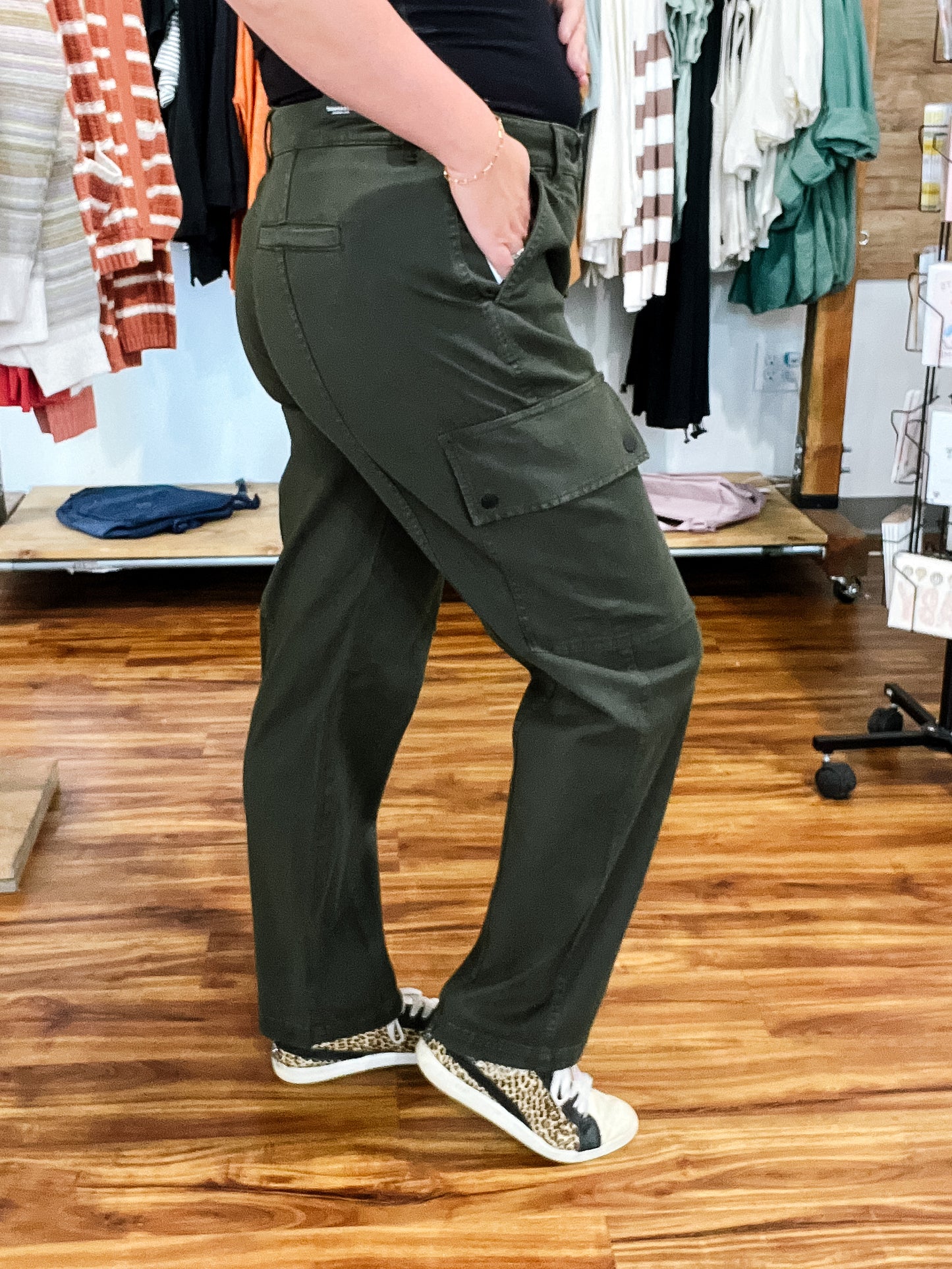 Cargo Hunter Green Straight Leg Pant