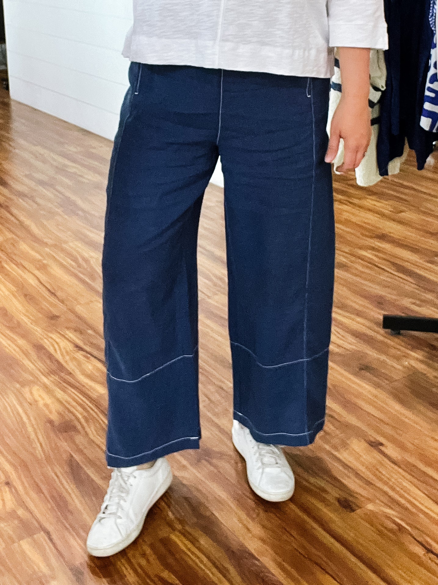 Navy W/White Stitching Pant