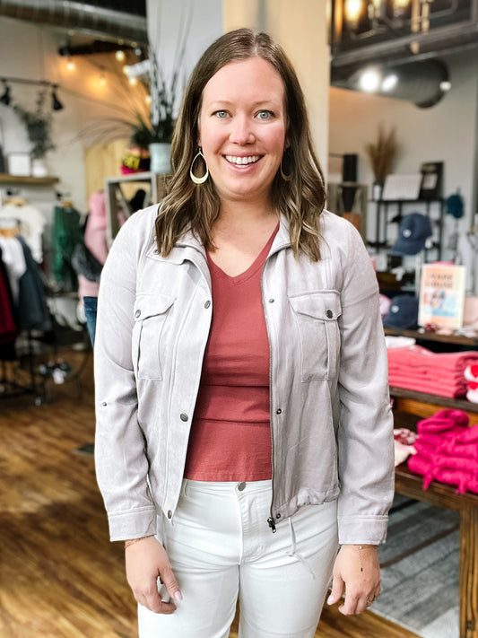 Pebble Cropped Utility Jacket