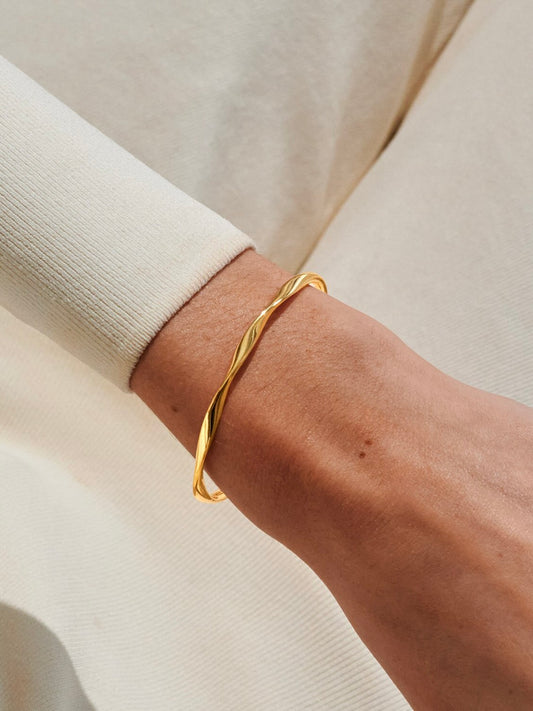 Gold Twist Bangle Bracelet