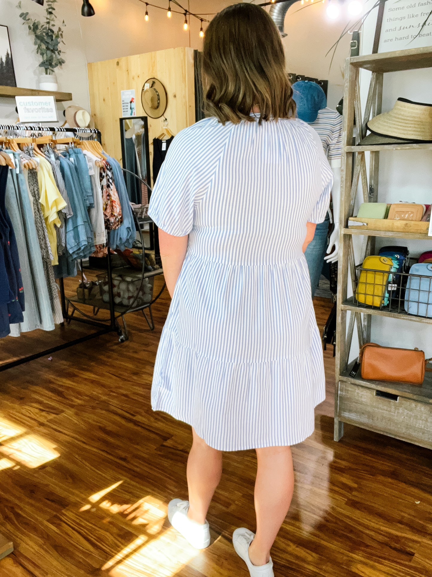 Blue And White Stripe Dress