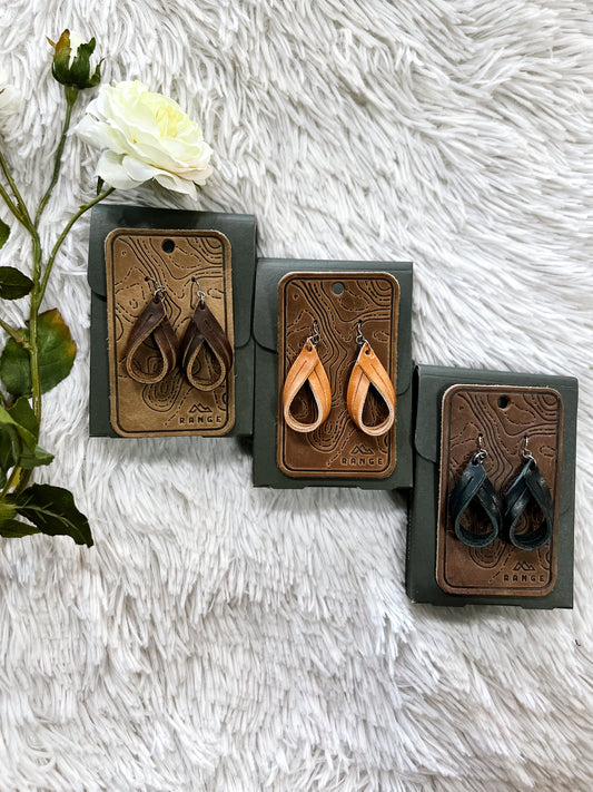 Leather Double Hoop Earrings