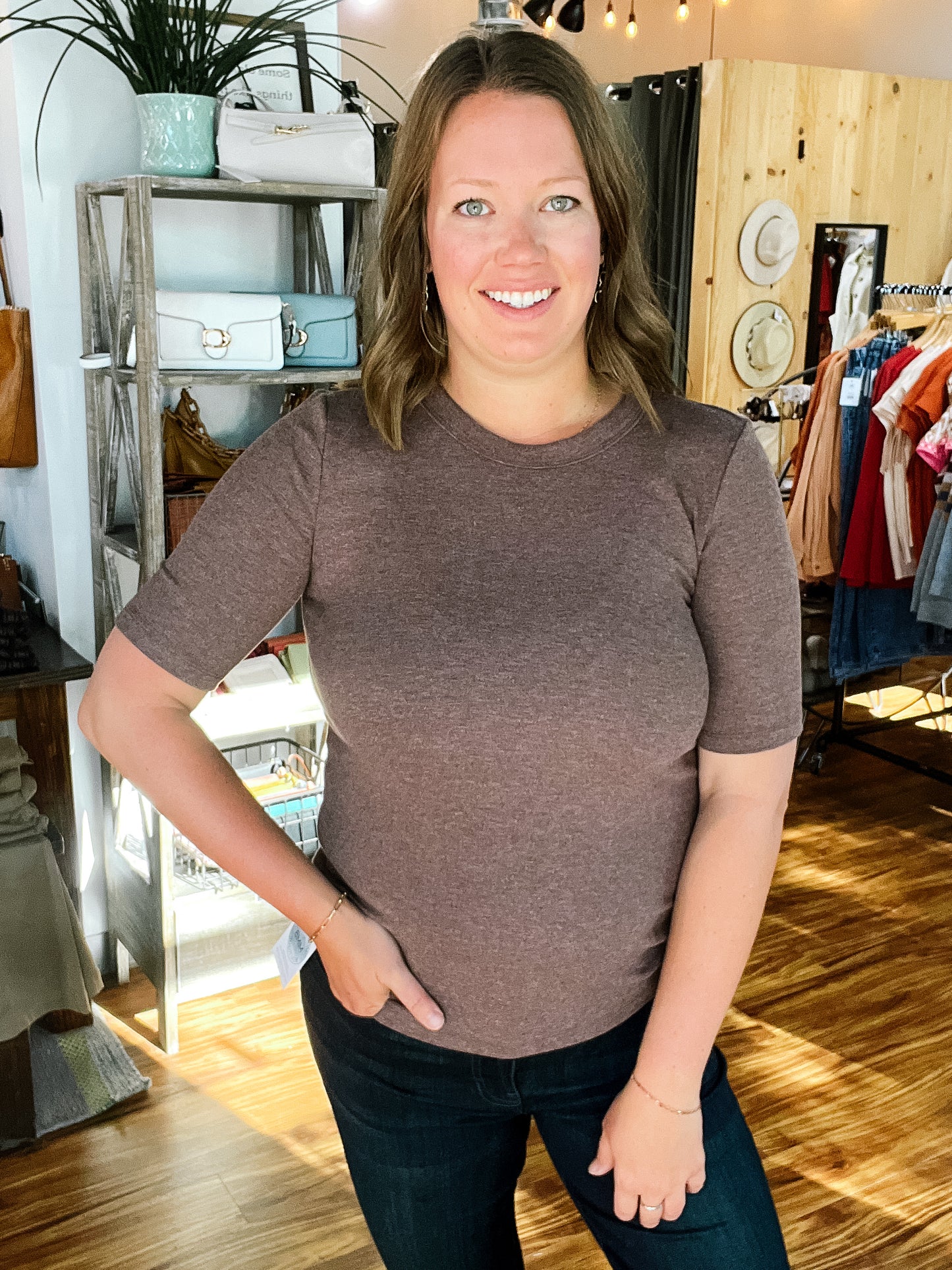 Walnut Short Sleeve Top