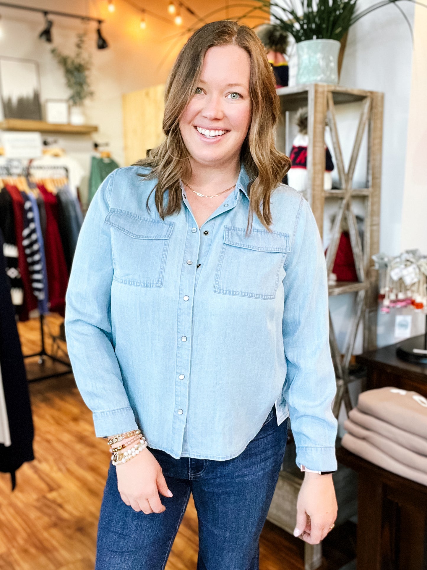 Chambray L/S Snap Front Shirt