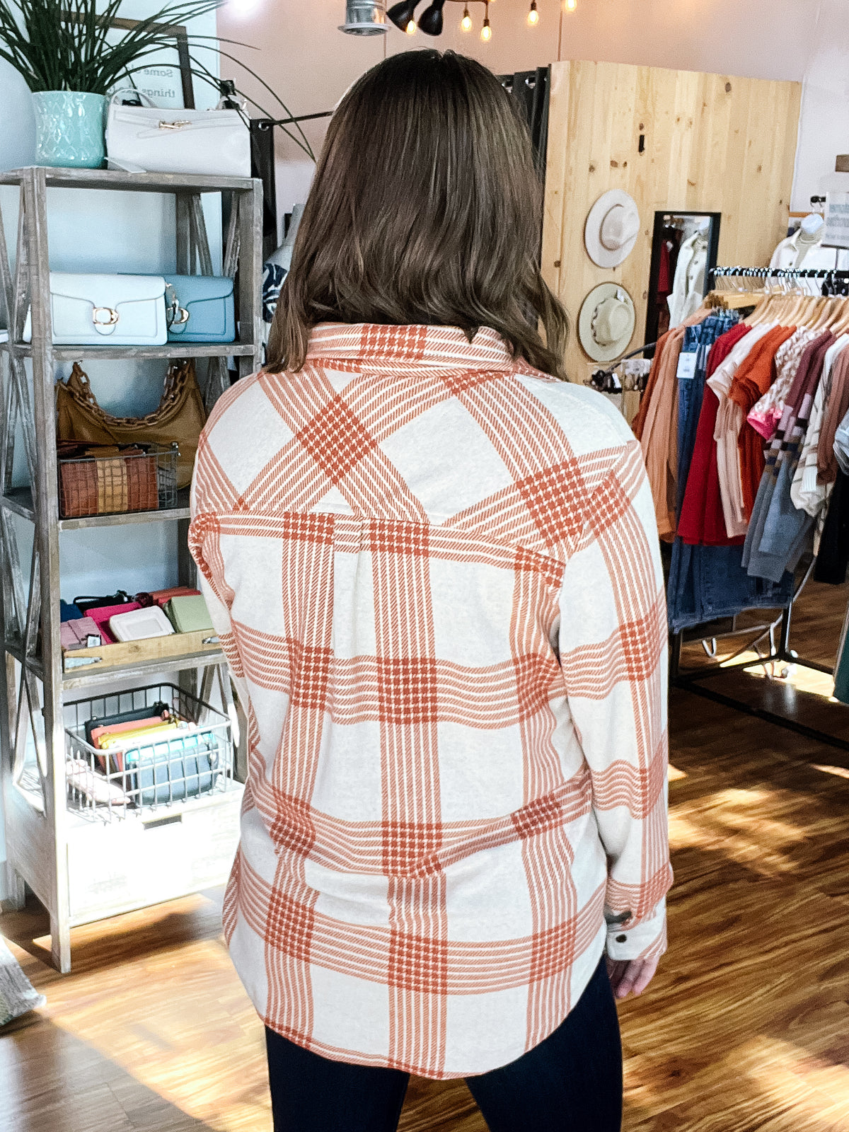 Tan Plaid Flannel Shirt