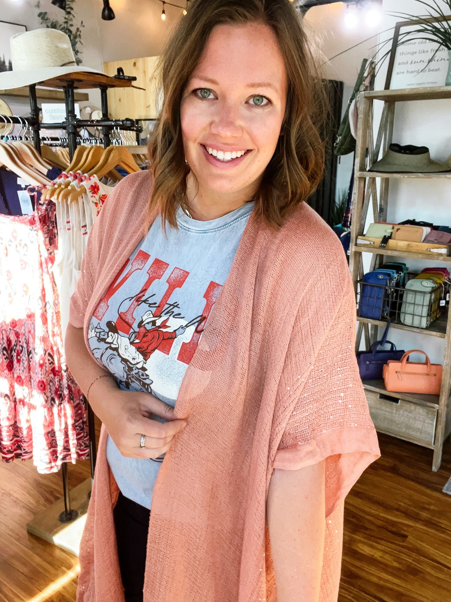 Copper Sequin Sheer Kimono