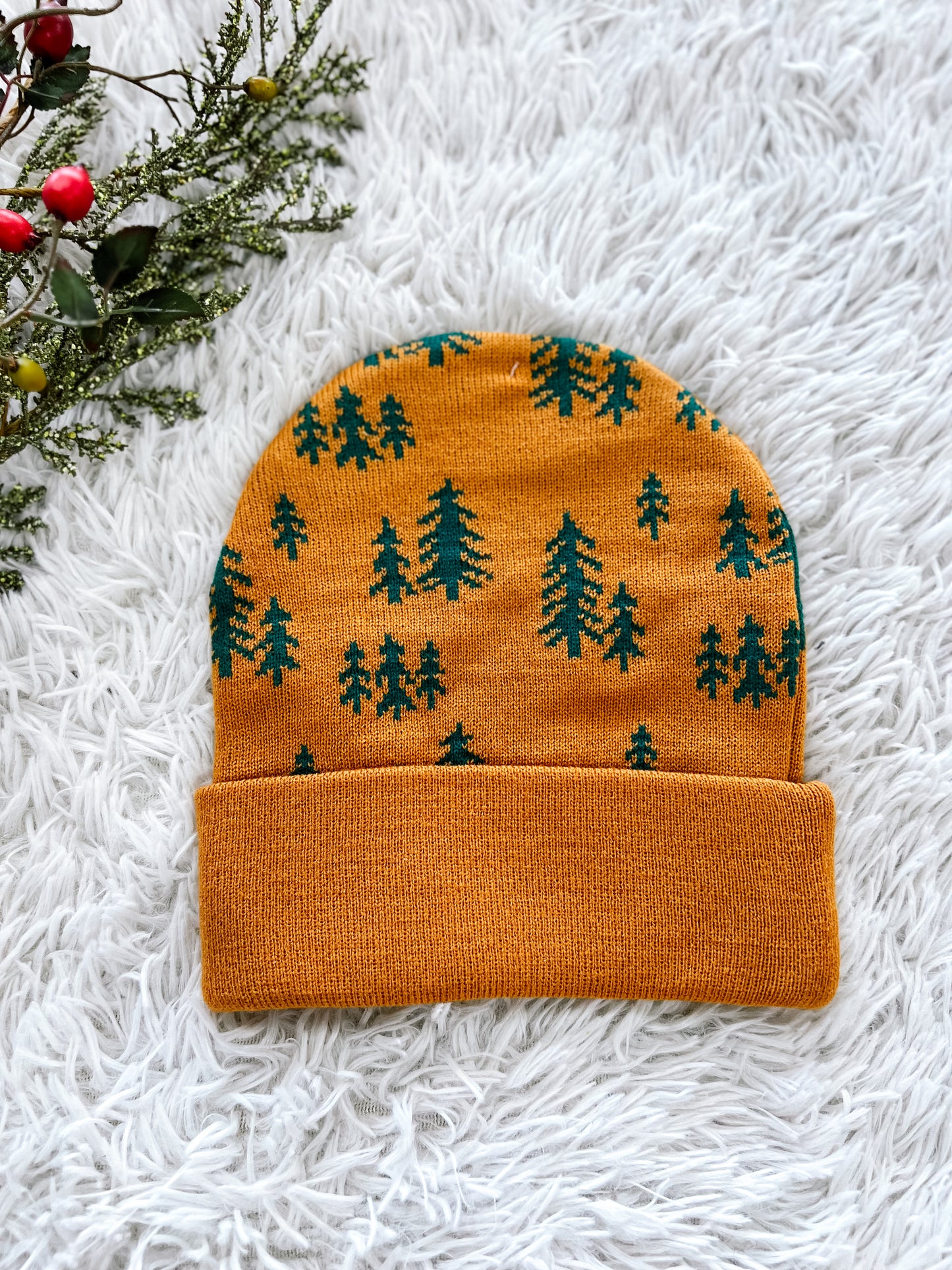 Pine Tree Fold Over Beanie