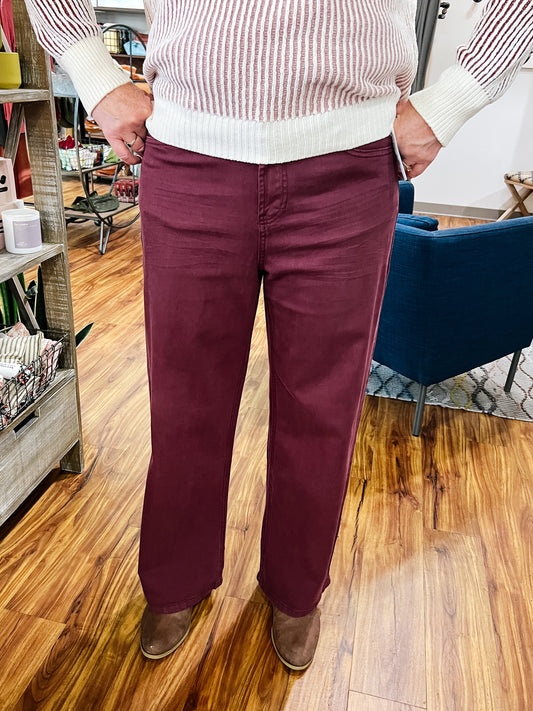 Brooke Plum Wide Leg Pants