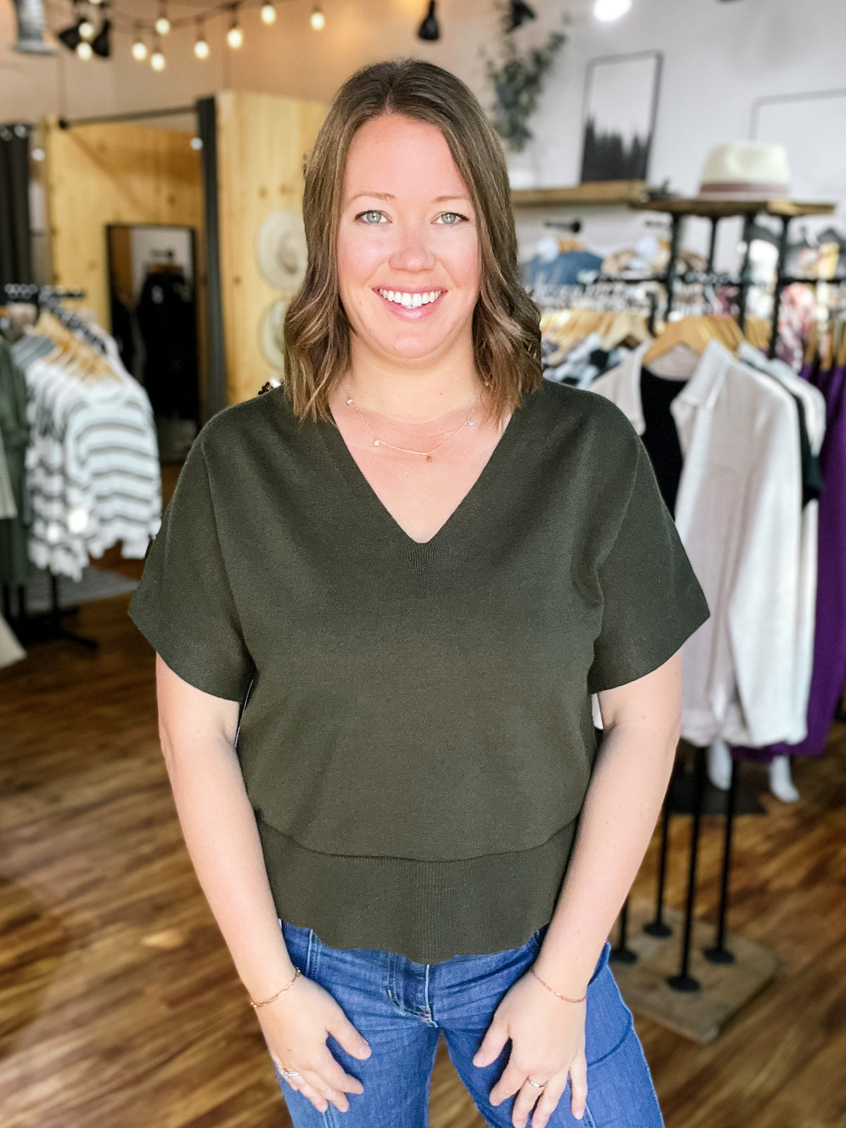 Olive Green Dolman Sweater