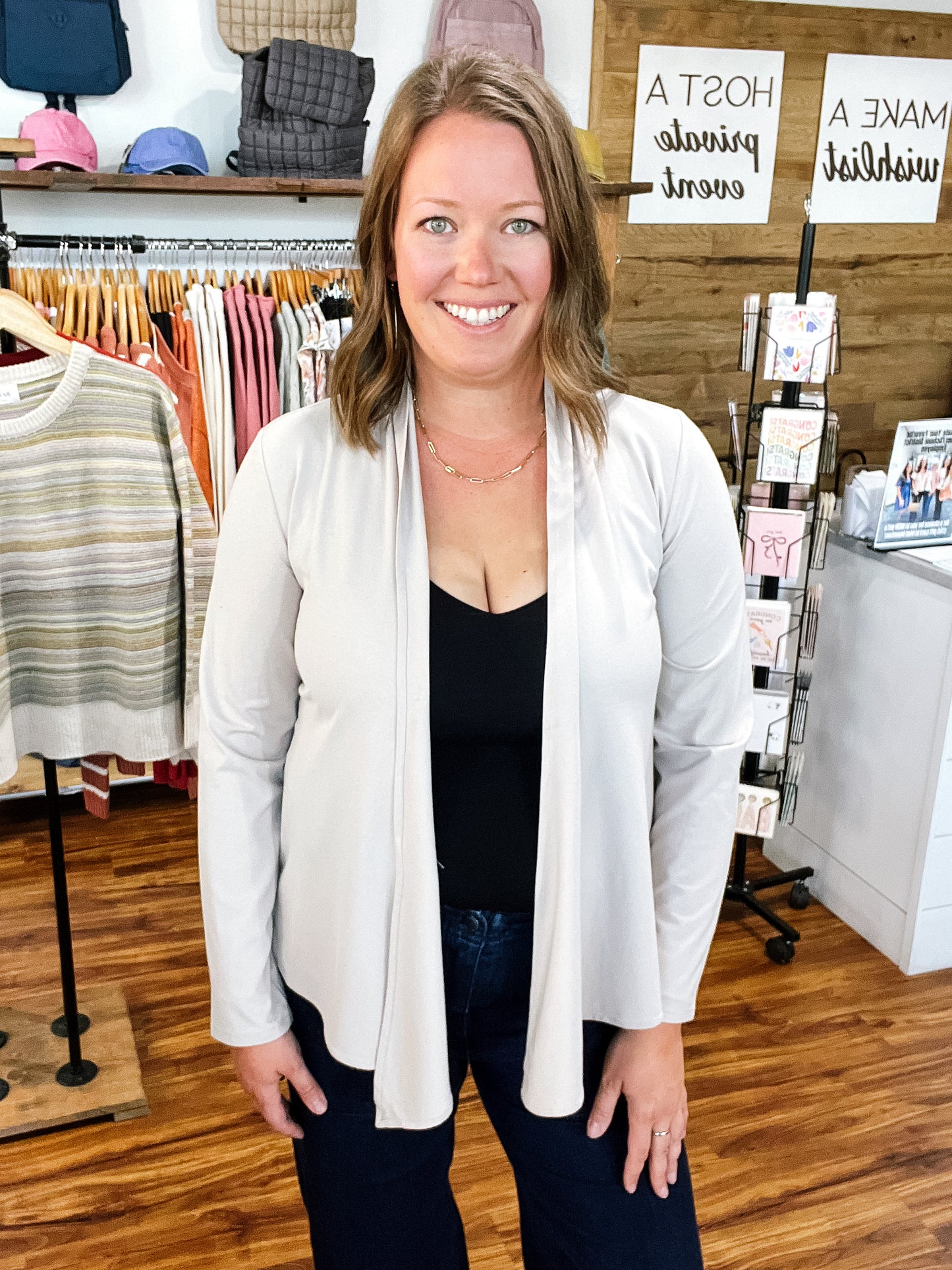 Taupe Lightweight Cardigan