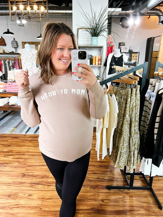 Tan Mom of Both Crewneck Sweatshirt