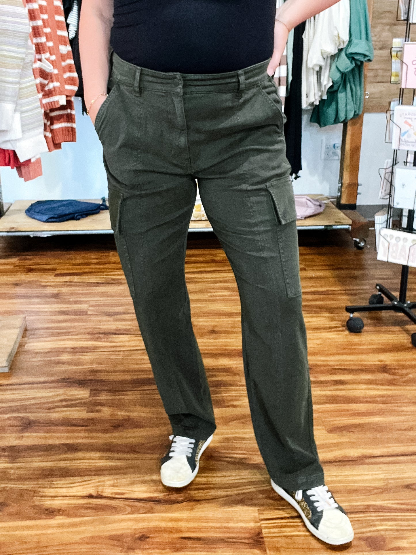 Cargo Hunter Green Straight Leg Pant
